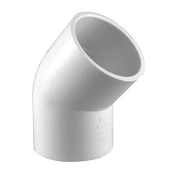Pinpoint Charlotte Pipe & Foundry PVC023090800 0.75 in. PVC 45 deg SXS Schedule 40 Elbow, 25PK PI612358 - main